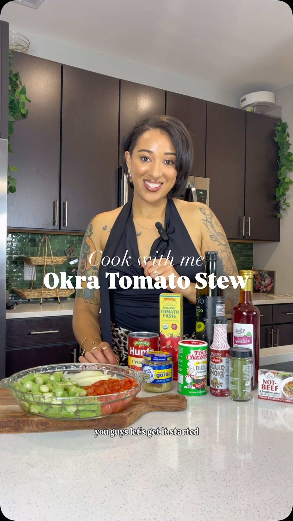 Okra and Tomato Stew ❤️‍🔥 full tutorial. Get your ingredients, save this recipe, and let’s cook y’all 🥰.

🌱 Ingredients:
	⁃	Okra
	⁃	Roma Tomatoes
	⁃	White Onion
	⁃	Crushed Tomatoes
	⁃	Tomato Paste
	⁃	Minced Garlic
	⁃	Tony’s Creole Seasoning
	⁃	Avocado Oil
	⁃	Liquid Smoke
	⁃	Red Wine Vinegar 
	⁃	Bay Leaves
	⁃	Veggie Beef Bouillon Cube

Measure with your sweet little heart 💕🥹

Follow @thatcolevegan for more delicious vegan recipes 🔥
.
.
.
#okrastew #okrarecipes #southerncooking #blackvegansofinstagram #veganrecipes